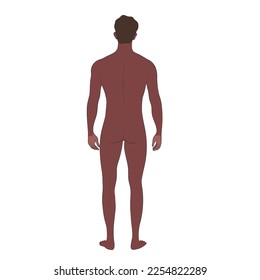 Colored man's back, natural anatomy. Afro american man.
