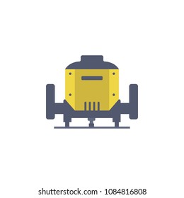colored manual milling machine illustration. Element of construction tools for mobile concept and web apps. Detailed manual milling machine illustration can be used for web on white background