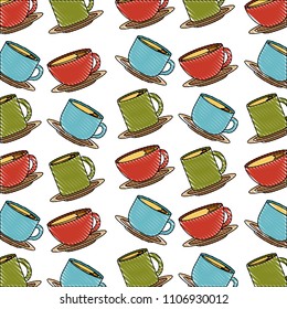 colored many coffee cups beverage pattern
