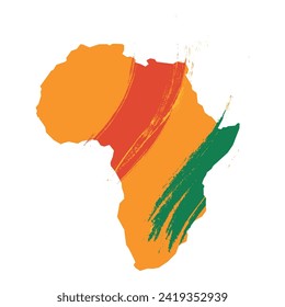 Colored map of Africa continent Vector illustration