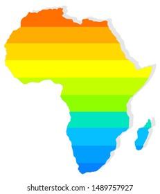 Colored Map Africa Vector Stock Vector (Royalty Free) 1489757927 ...