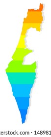 Colored map of israel vector