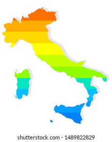 Colored map of italy vector