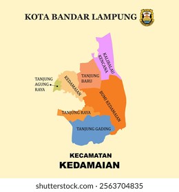 Colored Map of Kedamaian District in Bandar Lampung City