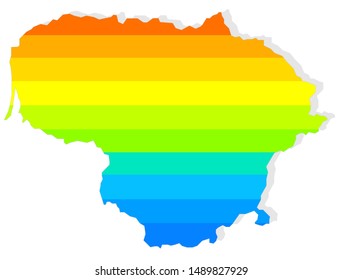 Colored map of Lithuania vector