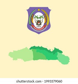 Colored Map and Logo of Gorontalo