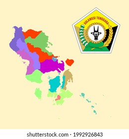 
Colored Map and Logo of Sulawesi Tenggara (Southeast Sulawesi)