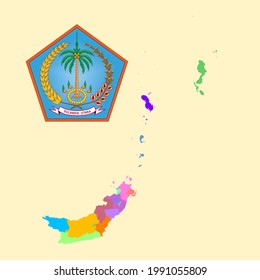 Colored Map and Logo of Sulawesi Utara (North Sulawesi)