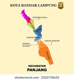 Colored Map of Panjang District in Bandar Lampung City