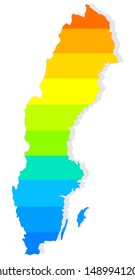 Colored map of sweden vector