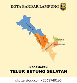 Colored Map of Teluk Betung Selatan District in Bandar Lampung City