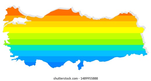 Colored map of Turkey vector