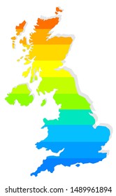 Colored map of United Kingdom