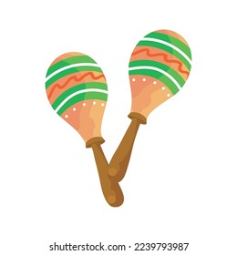 colored maracas design over white