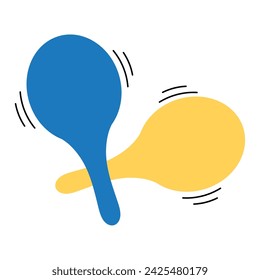 Icono de maracas de colores Instrumento de percusión Ilustración vectorial