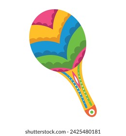 Icono de maracas de colores Instrumento de percusión Ilustración vectorial