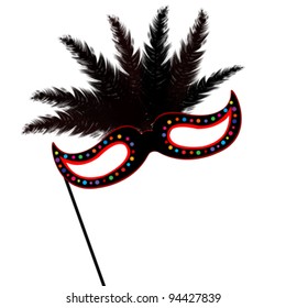 Colored mardi Grass mask with feathers