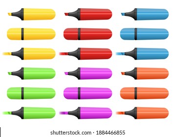 Colored marker set vector design illustration isolated on white background