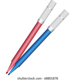 colored markers used in schools by children to draw and color