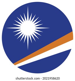 Colored Marshall Islands flag. Vector illustration of circle Marshall Islands flag