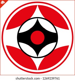 Colored  martial arts kyokushin karate simbol emblem.