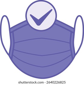 Colored Mask Icon. Vector Illustration. Medical Protective Mask. Hygiene Concept