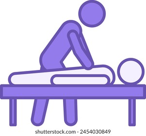 Colored Massage Icon. Vector Icon. Massage Therapist Performs a Relaxing Massage on a Client. Healthy lifestyle. Wellness Concept