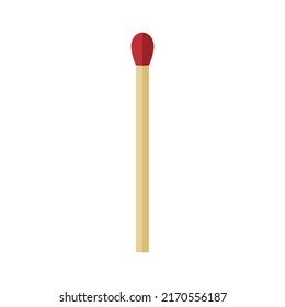 A colored match. A match is a stick made of combustible material, equipped with an incendiary head, which serves to produce an open fire. Vector illustration isolated on a white background.