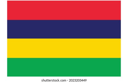 Bandera mauricio de colores. Ilustración vectorial de la bandera mauricio circular
