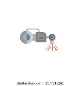 colored mechanical arm production icon. Element of production for mobile concept and web apps illustration. Colored icon for website design and development, app development