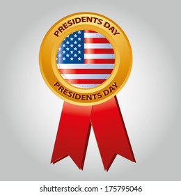 a colored medal with the american flag and text for president day 