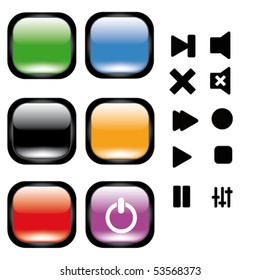 Colored media buttons