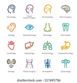 Colored Medical Specialties Icons Set 1 - Sympa Series 