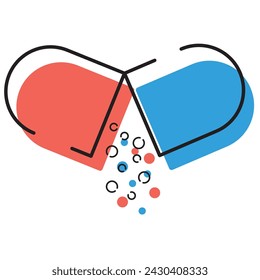 Colored medicine pill icon Vector illustration