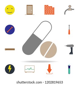 colored medicine pills icon. web icons universal set for web and mobile