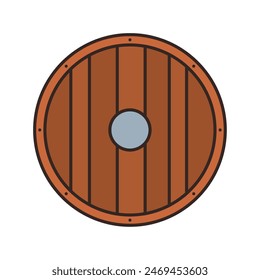 Icono de arma de escudo medieval de color Ilustración vectorial