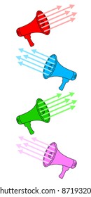 Colored megaphones