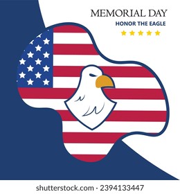 Colored memorial day concept poster Vector illustration