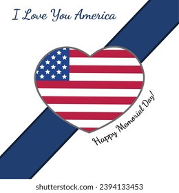 Colored memorial day concept poster Vector illustration