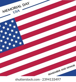 Colored memorial day concept poster Vector illustration