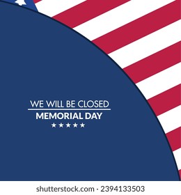 Colored memorial day concept poster Vector illustration