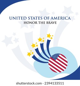 Colored memorial day concept poster Vector illustration