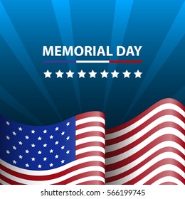 Colored memorial day graphic design, Vector illustration