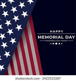 Colored memorial day template card Vector illustration