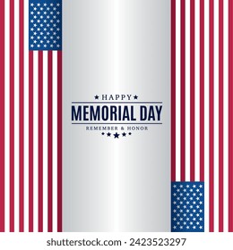 Colored memorial day template card Vector illustration