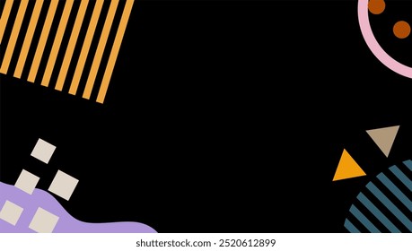 Colored memphis background, memphis texture, memphis background with empty areas