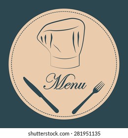 Colored menu design with text and elements. Vector illustration