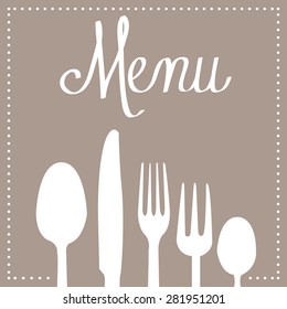 Colored menu design with text and elements. Vector illustration