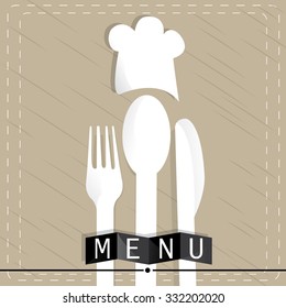 Colored menu design with text and elements