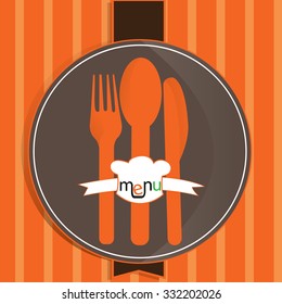 Colored menu design with text and elements